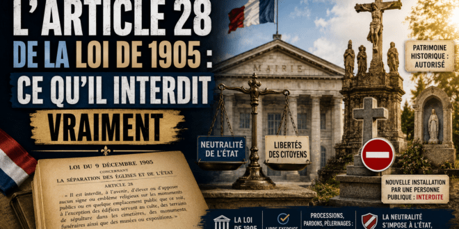 L&rsquo;article 28 de la loi de 1905 : ce qu&rsquo;il interdit vraiment