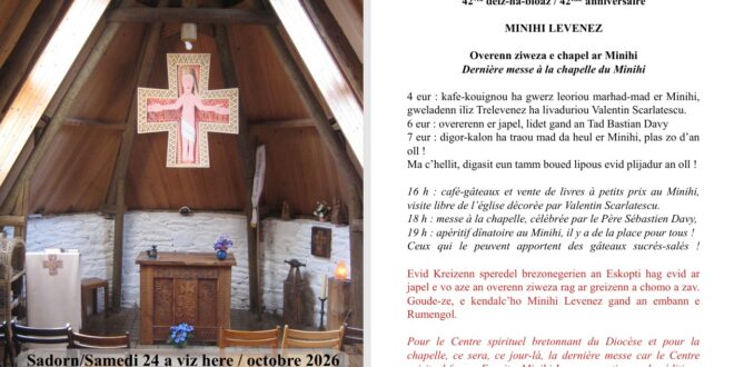 42 vloaz Minihi Levenez a vo lidet d&rsquo;ar 24 a viz Here, a-raok serridigezh ar Greizenn speredel vrezhonek