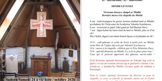 42 vloaz Minihi Levenez a vo lidet d&rsquo;ar 24 a viz Here, a-raok serridigezh ar Greizenn speredel vrezhonek